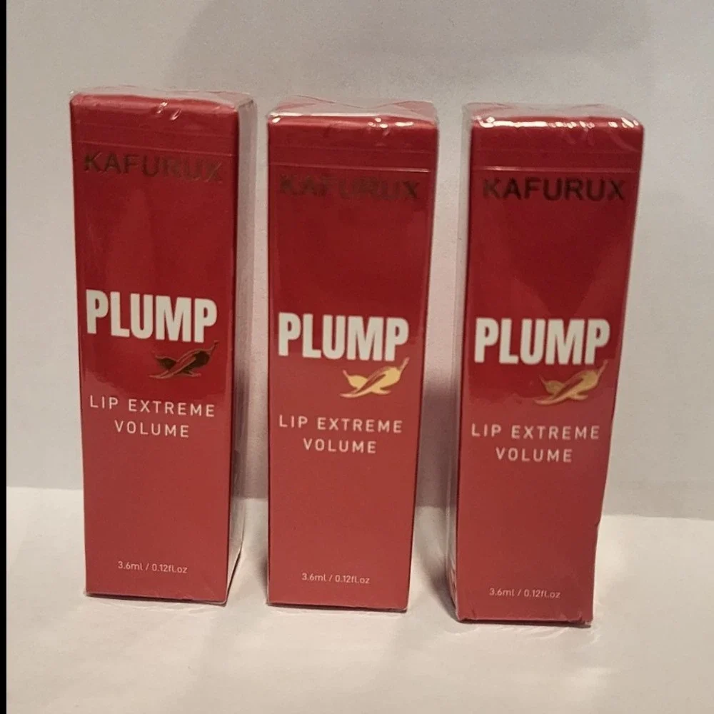 KAFURUX Plump Lip Extreme Volume Plumper Gloss Set 3 Pack 3.6ml Each New